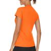 imageTACVASEN Workout Tops for Women UPF 50 Sun Protection VNeck T Shirts Short Sleeve Quick Dry Athletic Running ShirtsOrange
