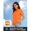 imageTACVASEN Workout Tops for Women UPF 50 Sun Protection VNeck T Shirts Short Sleeve Quick Dry Athletic Running ShirtsOrange