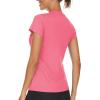 imageTACVASEN Workout Tops for Women UPF 50 Sun Protection VNeck T Shirts Short Sleeve Quick Dry Athletic Running ShirtsRose Red