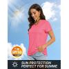 imageTACVASEN Workout Tops for Women UPF 50 Sun Protection VNeck T Shirts Short Sleeve Quick Dry Athletic Running ShirtsRose Red