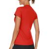 imageTACVASEN Workout Tops for Women UPF 50 Sun Protection VNeck T Shirts Short Sleeve Quick Dry Athletic Running ShirtsTomato Red