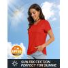 imageTACVASEN Workout Tops for Women UPF 50 Sun Protection VNeck T Shirts Short Sleeve Quick Dry Athletic Running ShirtsTomato Red