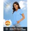 imageTACVASEN Workout Tops for Women UPF 50 Sun Protection VNeck T Shirts Short Sleeve Quick Dry Athletic Running ShirtsWaterfall Blue