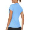 imageTACVASEN Workout Tops for Women UPF 50 Sun Protection VNeck T Shirts Short Sleeve Quick Dry Athletic Running ShirtsWaterfall Blue