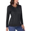 imageTACVASEN Long Sleeve Shirts Women UPF 50 Golf Sun Shirts Exercise SPF Shirt Performance Rash Guard Outdoor Hiking ShirtsBlack