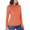 imageTACVASEN Long Sleeve Shirts Women UPF 50 Golf Sun Shirts Exercise SPF Shirt Performance Rash Guard Outdoor Hiking ShirtsOrange