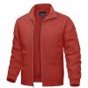 imageTACVASEN Mens Bomber Jacket Lightweight Casual Windproof Running Spring Windbreaker Sportswear OuterwearOrange Red