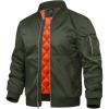 imageTACVASEN Mens Bomber Jacket Windproof Windbreaker Thermal Quilted Jacket Warm Winter Padded CoatsArmygreen