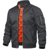 imageTACVASEN Mens Bomber Jacket Windproof Windbreaker Thermal Quilted Jacket Warm Winter Padded CoatsDarkgrey
