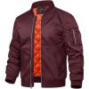 imageTACVASEN Mens Bomber Jacket Windproof Windbreaker Thermal Quilted Jacket Warm Winter Padded CoatsWinered