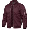 imageTACVASEN Mens Bomber Jackets Thermal Quilted Jacket Water Resistant Warm Winter CoatsWine Red