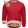 imageTACVASEN Mens Crewneck Sweatshirt Warm Sherpa Lined Thermal Sweatshirts Heavyweight Long Sleeve Winter Fleece Pullover ShirtTomato Red