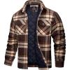 imageTACVASEN Mens Flannel Shirt Jacket Quilted Lined Long Sleeve Button Down Shirts JacketBrown Yellow