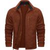 imageTACVASEN Mens Fleece Jackets Full Zip Up Lightweight Jacket Casual Stylish with Pockets for Outdoor OfficeBrick Red