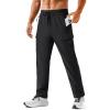 imageTACVASEN Mens Hiking Cargo Pants with Zipper Pockets Lightweight Quick Dry Water Resistant Travel Athletic Casual PantsBlack