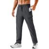 imageTACVASEN Mens Hiking Cargo Pants with Zipper Pockets Lightweight Quick Dry Water Resistant Travel Athletic Casual PantsDark Grey