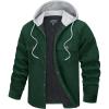 imageTACVASEN Mens Hooded Corduroy Jacket Quilted Lined Cotton Fleece Padded Casual Winter OutwearGreen