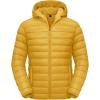 imageTACVASEN Mens Lightweight Puffer Jacket with Hood Water Resistant Windproof Insulated Jacket Quilted Lined Winter CoatsGinger