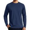 imageTACVASEN Mens Long Sleeve UPF 80 Shirts Sun Protection UV SPF Shirts Rash Guard Fishing Running Quick Dry LightweightNavy
