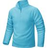 imageTACVASEN Mens Quarter Zip Fleece Pullover Long Sleeve Sweatshirt Warm Winter Sweater Casual Golf Shirts for MenAqua Blue