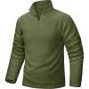 imageTACVASEN Mens Quarter Zip Fleece Pullover Long Sleeve Sweatshirt Warm Winter Sweater Casual Golf Shirts for MenArmy Green
