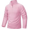 imageTACVASEN Mens Quarter Zip Fleece Pullover Long Sleeve Sweatshirt Warm Winter Sweater Casual Golf Shirts for MenPink