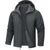 imageTACVASEN Mens Softshell Jacket with Hood Waterproof Tactical Fleece Coat Winter Windbreaker Lightweight Rain JacketsDarkgray