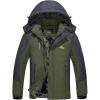 imageTACVASEN Mens Waterproof Ski Jacket Winter Fleece Lining Outdoor Mountain Snow Coat Green L