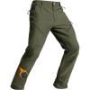 imageTACVASEN Mens Winter Hiking Pants Fleece Lined Waterproof Softshell Snow Ski Insulated Work Cargo Pants with 6 Zip PocketsArmygreen