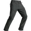 imageTACVASEN Mens Winter Hiking Pants Fleece Lined Waterproof Softshell Snow Ski Insulated Work Cargo Pants with 6 Zip PocketsDark Grey
