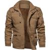 imageTACVASEN Mens Winter Jacket Cotton Military Jackets Fleece Lined Thick Work Warm Cargo Coats with HoodedB148 Khaki