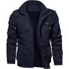 imageTACVASEN Mens Winter Jacket Cotton Military Jackets Fleece Lined Thick Work Warm Cargo Coats with HoodedB148 Navy
