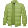 imageTACVASEN Puffer Jacket Men Quilted Mens Lightweight Jackets WaterResistant Warm Padded Comfortable for WinterOlive Green