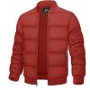 imageTACVASEN Puffer Jacket Men Quilted Mens Lightweight Jackets WaterResistant Warm Padded Comfortable for WinterOrange Red