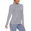 imageTACVASEN Running Shirts for Women Long Sleeve Hoodie Shirt Athletic Shirts UV Shirts Fishing Shirts UPF 50 T Shirt Outdoor Shirts Rashguard Light Gray