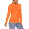 imageTACVASEN Sun Protection Shirts for Women Long Sleeve Shirts UPF 50 Summer Shirts Athletic Shirts Workout Shirts Rash Guard Gym Shirts Orange