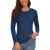 imageTACVASEN Women Running Shirts Dry Fit Shirts Long Sleeve Shirts Swim Shirts Casual Shirts Athletic Shirts Workout Shirts SPF 50 Shirts Travel Shirts Navy