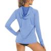 imageTACVASEN Women SPF Hoodies Long Sleeve Swimming Performance Shirts UV Protection Shirts Stretchy Hiking Shirts Rash Guard T Shirts Light Blue