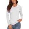 imageTACVASEN Womens Athletic Shirts Summer Shirts Sun Protection Shirts Swim Shirts Running Shirts Fishing Shirts Casual Shirts Active Shirts Travel Shirts White