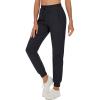 imageTACVASEN Womens Hiking Pants Elastic Waist Sweatpants Travel Running Pants with Pockets Golf Pants Stretch Relaxed Black