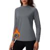 imageTACVASEN Womens Thermal Fleece Shirt Mock Turtle Neck Long Sleeve Athletic Running Warm Tops Base Layer Cold Weather GearDarkgrey