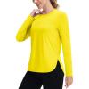 imageTACVASEN Womens UPF 80 UV Shirts Long Sleeve Workout Sun Shirt Outdoor Gym Hiking Tops Breathable LightweightBright Yellow