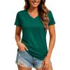 imageTACVASEN Workout Tops for Women UPF 50 Sun Protection VNeck T Shirts Short Sleeve Quick Dry Athletic Running ShirtsEgreen