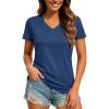 imageTACVASEN Workout Tops for Women UPF 50 Sun Protection VNeck T Shirts Short Sleeve Quick Dry Athletic Running ShirtsGray Blue