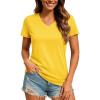 imageTACVASEN Workout Tops for Women UPF 50 Sun Protection VNeck T Shirts Short Sleeve Quick Dry Athletic Running ShirtsYellow