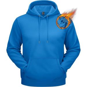 imageTACVASEN Mens Athletic Hoodies Fleece Lined Sweatshirt Pullover Soft Casual Hooded Sweatshirt with PocketBlue Green