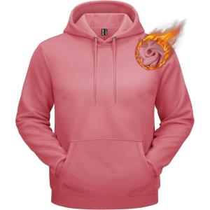 imageTACVASEN Mens Athletic Hoodies Fleece Lined Sweatshirt Pullover Soft Casual Hooded Sweatshirt with PocketGrey Pink