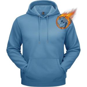 imageTACVASEN Mens Athletic Hoodies Fleece Lined Sweatshirt Pullover Soft Casual Hooded Sweatshirt with PocketHblue