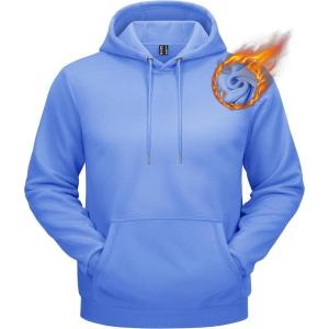 imageTACVASEN Mens Athletic Hoodies Fleece Lined Sweatshirt Pullover Soft Casual Hooded Sweatshirt with PocketLight Blue