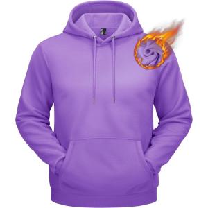 imageTACVASEN Mens Athletic Hoodies Fleece Lined Sweatshirt Pullover Soft Casual Hooded Sweatshirt with PocketLight Purple